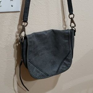 She+Lo gray leather crossbody bag